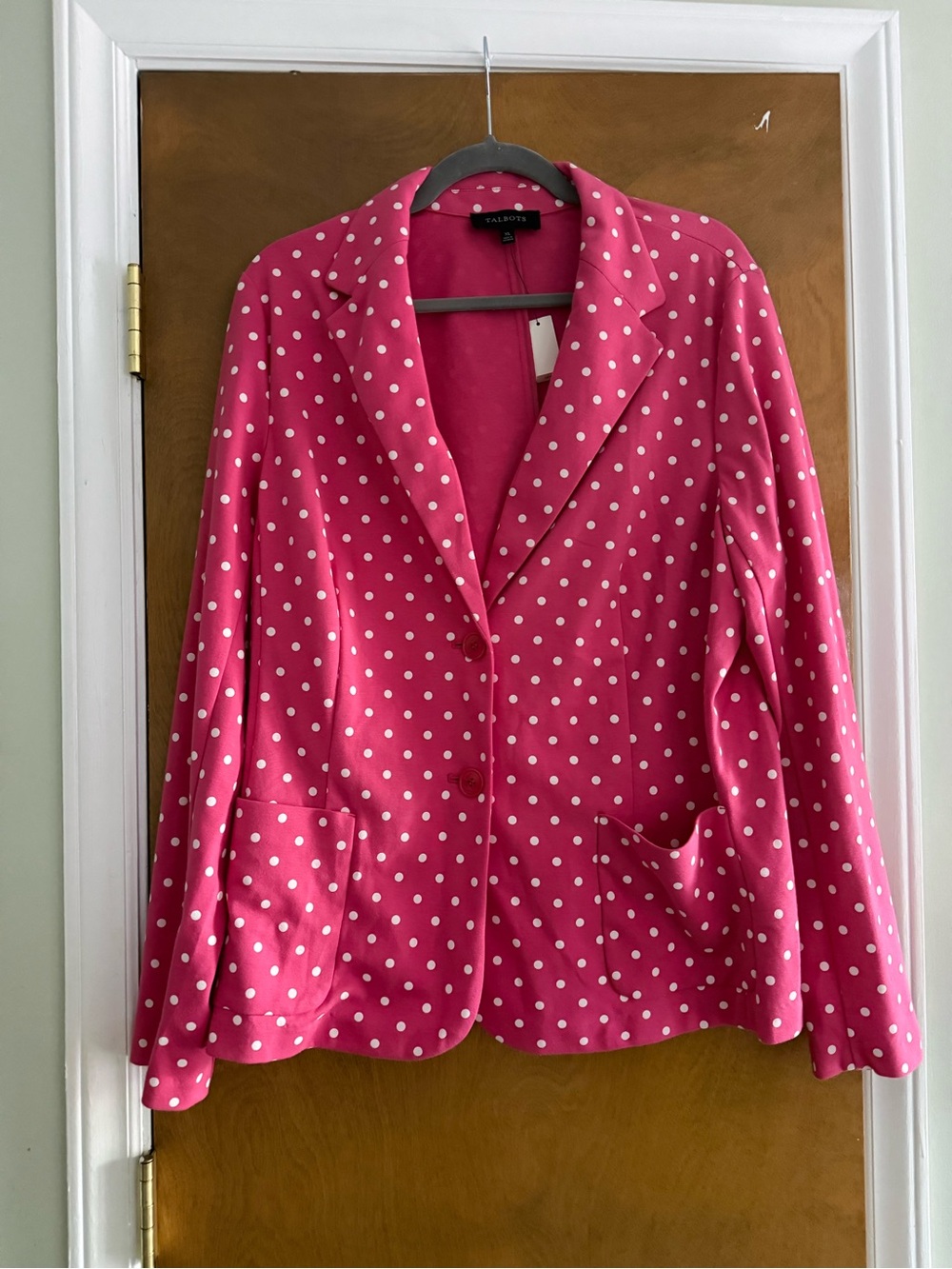 Talbots Hot Pink Polka Dot Blazer